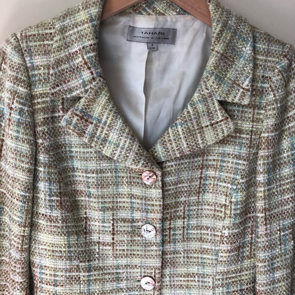Tahari Arthur S. Levine Tweed Blazer - Picture 2 of 8